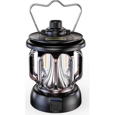 Lampe de camping LED rétro style cheval, 3500 mA, portable, rechargeable par USB, idéale pour le camping. (1/5)