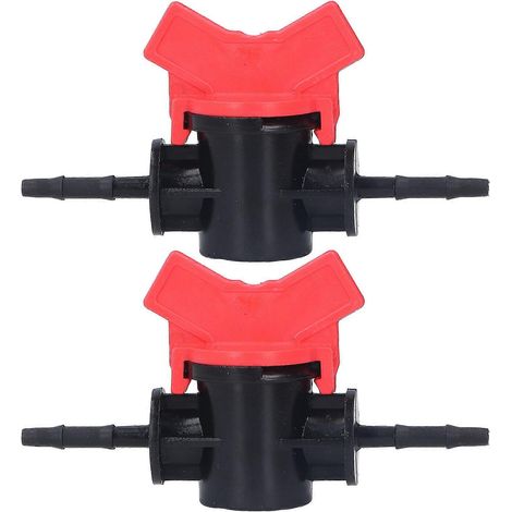 Lot de 2 régulateurs de débit en plastique ABS pour pompe à eau, vanne d'arrêt à passage direct, diamètre extérieur 3,5 mm (1/4)