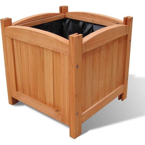 vidaXL Juego de  arriates de madera 2 unidades 30x30x30 cm (1/2)