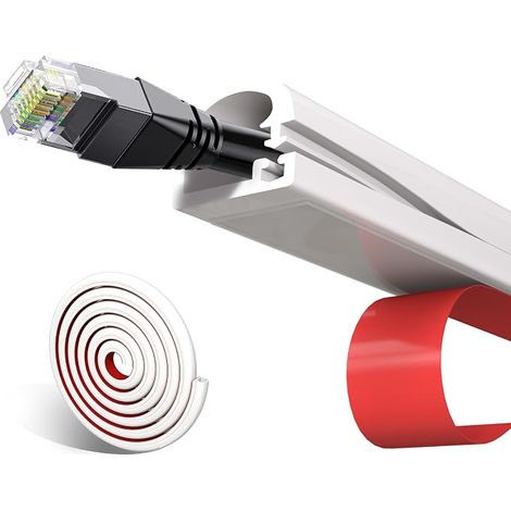 1m Mini Goulotte Passe Cable, Cache Cables TV Mural pour Un Câble Blanc Adhésif Flexible Goulotte Electrique en Silicone pour Cables, Cache Fil Convient pour la Gestion des Câbles Muraux (1/5)