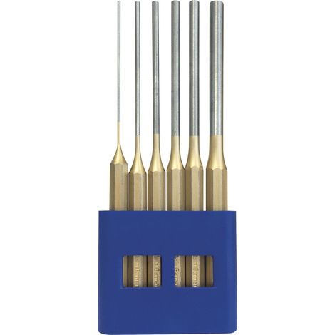 Poinçons cylindriques extra longs de marque ATM, en acier spécial, 175 mm et 6 tailles.