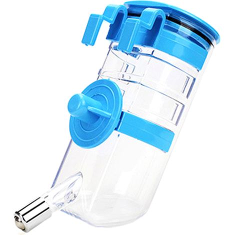 Bouteille d'eau suspendue pour animaux de compagnie avec distributeur d'eau portable grande capacité et bouchon à bille en acier inoxydable (1/5)