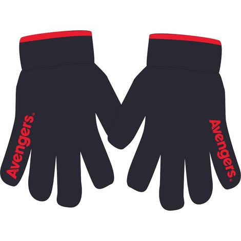 Fünf-Finger-Handschuhe für Kinder, Strickwaren, AVENGERS, schwarz D095S
