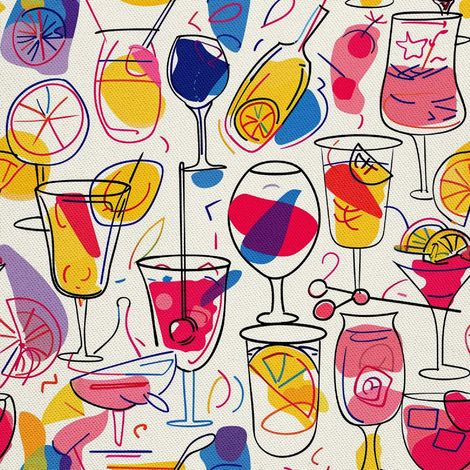 Outdoor-Dekorstoff Oxford – Cocktail-Motiv DX8351 (1/5)