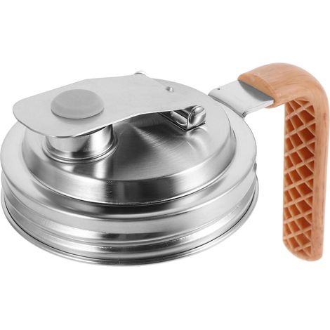 Couvercle en inox 304 pour bocal Mason, avec poignée, large ouverture, de, joint étanche pour la conserve et le stockage des boissons