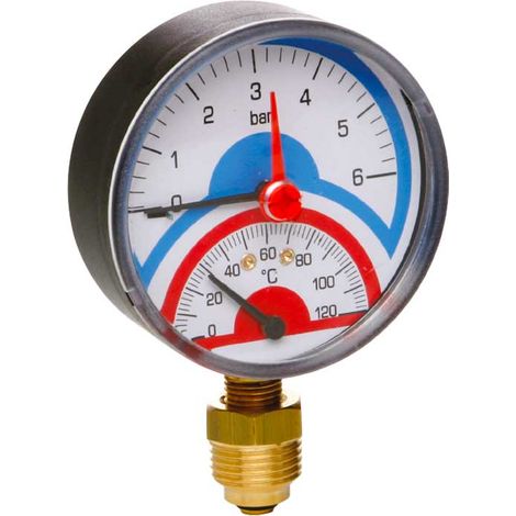 THERMOMANOMÈTRE RADIAL RACCORDEMENT LATÉRAL Ø 80 1/2" 0÷4 Atm