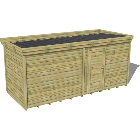 ABRI DE JARDIN bois traité 27mm, 5,7x2,1m, 12m2, Plancher