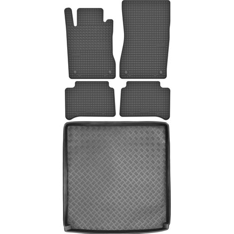 Juego de alfombrillas de goma para coche y maletero para Mercedes Clase E W211 Familiar (2003-2009).
