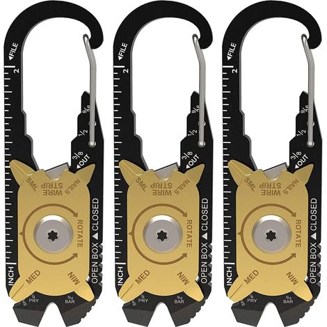 Beyamis Outil multifonction 20 en 1 – lot 3, mousqueton, survie, SkyFox, camping/vélo (1/5)