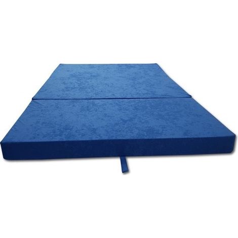 Matelas invité - matelas de camping - matelas de voyage - matelas pliant - 80 x 200 x 10 - bleu (1/3)