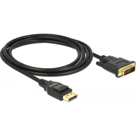 Delock Cable DisplayPort 1.2 Masculino - DVI 24+1 Masculino Pasivo 2 M Negro (1/2)
