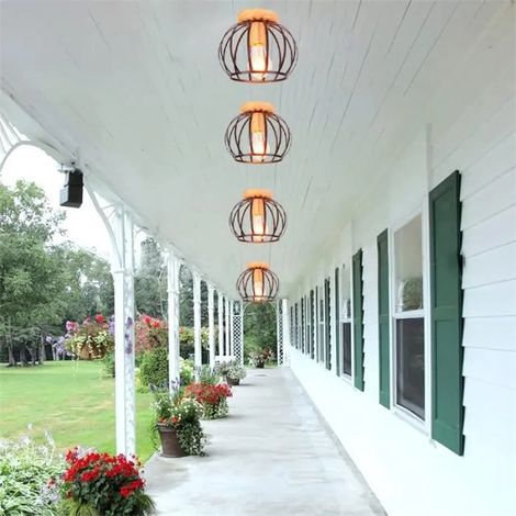 U-do 4pcs Plafonnier Industriel en Métal Noir,Lampe de Plafonde Luminaire Vintage Lustre design Simple pour Salon Chambre (1/4)