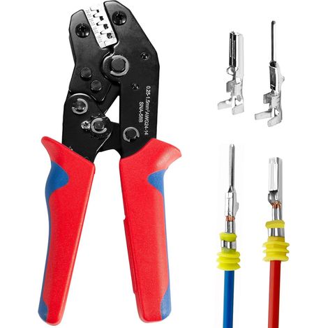 Pince à sertir avec cliquet, outil de sertissage de fil à cliquet pour connecteurs de bornes à barillet ouvert, outil de sertissage électrique pour bornes Style Deutsch DELPHI AMP Dupont (1/5)
