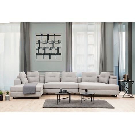 Linkes Ecksofa Padova Hellgrau
