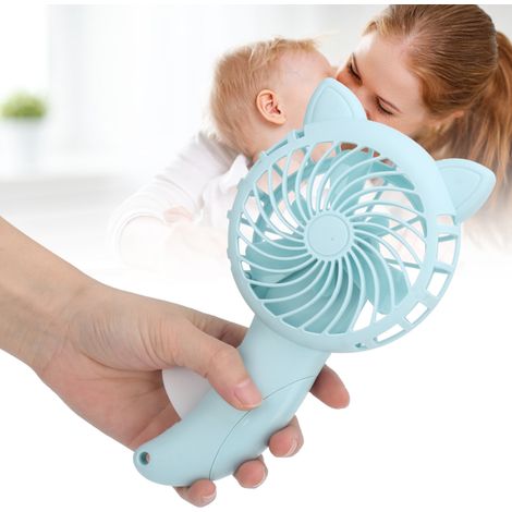 Mini ventilateurs portables manuels puissants et compacts pour les voyages, le bureau et l'extérieur - Vert clair (1/5)