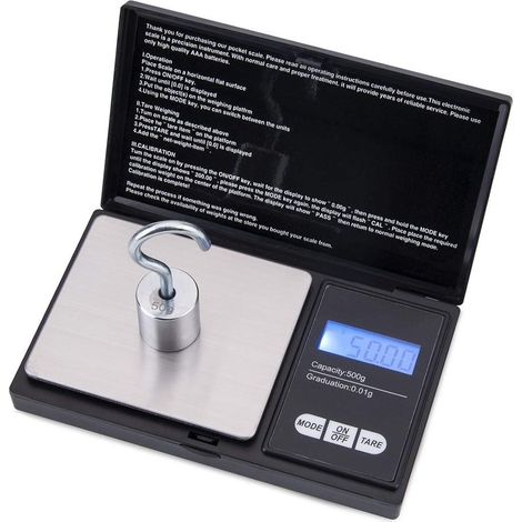 500g/0,01g Noir Balance de Précision , Portable et Numérique Pro, Avec Écran LCD, 4 Unités, Fonction Tare Pour Cuisine, Bijoux, Café (1/5)