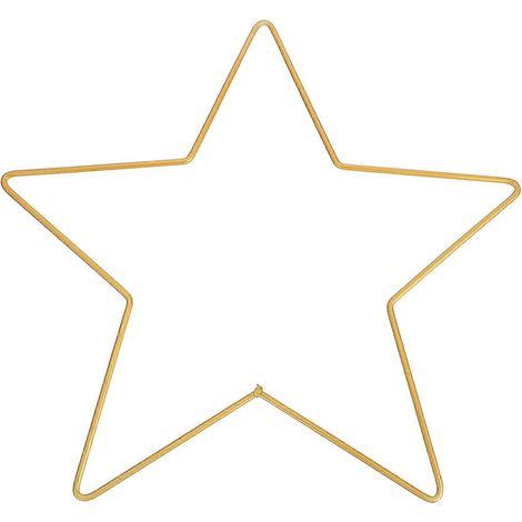 Décoration murale suspendue en métal avec cadre en forme d'étoiles (30 cm x 3 mm), pentagramme vitré, ornement décoratif pour fenêtre, pour la maison ou un magasin (doré).-32X30cm-Golden
