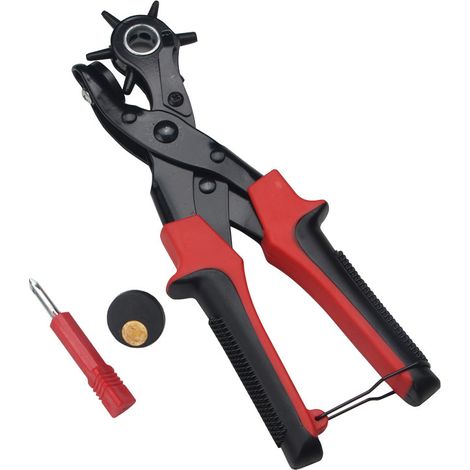 Perforatrice rotonda da 2-4,5 mm con 6 misure di perforazione, pinza rotante professionale per fori su cinture in pelle per carte, cinturini per orologi, borse, cartone, scarpe in pelle perforate