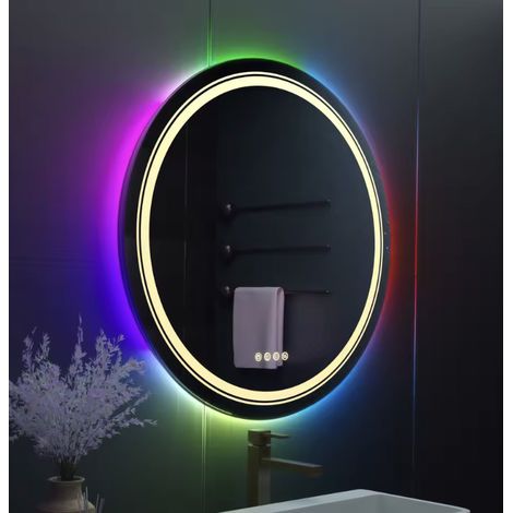 Miroir LED 60 Lumiere Multicolore Desembuage Thermometre Gradable (1/5)