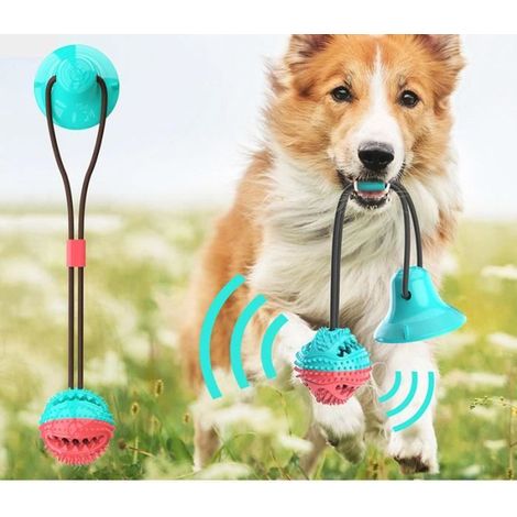 Jouet pour chien - CURREN - Ventouse multifonctionnelle - Non toxique - Bleu - Nettoyage dentaire (1/4)