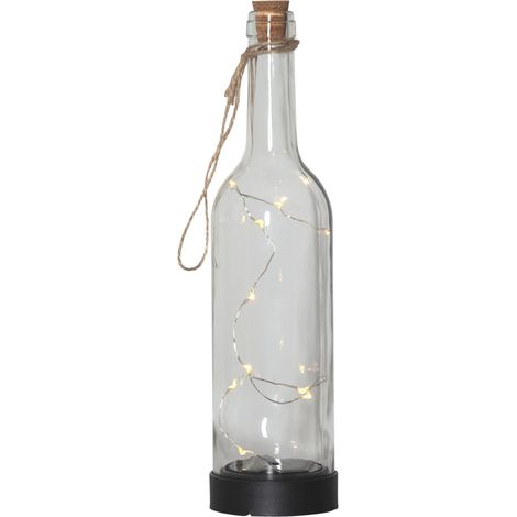 LED Solarleuchte ,Bottle', Glasflasche + Dew Drop LED Lichterkette, Dämmerungssensor, 31cm (1/5)