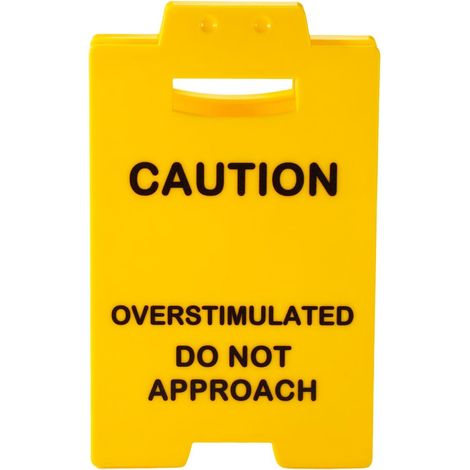 Plaque de Bureau Humour, Panneau d'Avertissement Humoristique Acrylique Attention Surstimulation Ne Pas Approcher Décoration Bureau Humoristique pour Chambre Salle d'Étude (Jaune) (1/5)