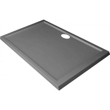 Receveur de douche NOVELLINI OLYMPIC gris 120x90 cm avec bonde H 4,5cm (1/4)