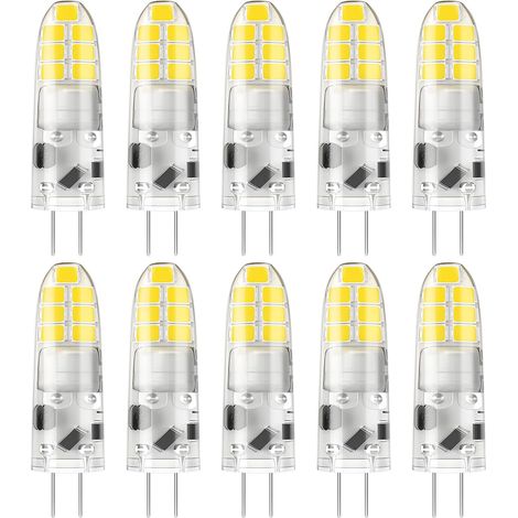 Ampoule LED G4, Blanc froid 6000K, 2W, 200lm, 12V, Lot de 10 équivalent 20W halogène, Non-dimmable, Petite ampoule à économie d'énergie pour hottes/lustres (1/5)