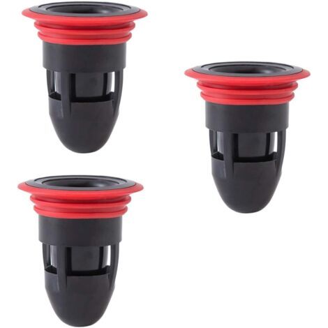 Siphon de sol anti-odeur pour douche – Sans filtre – Déodorant et anti-retour – Drain de sol pour salle de bain et cuisine – Lot de 3 pièces noir (1/5)