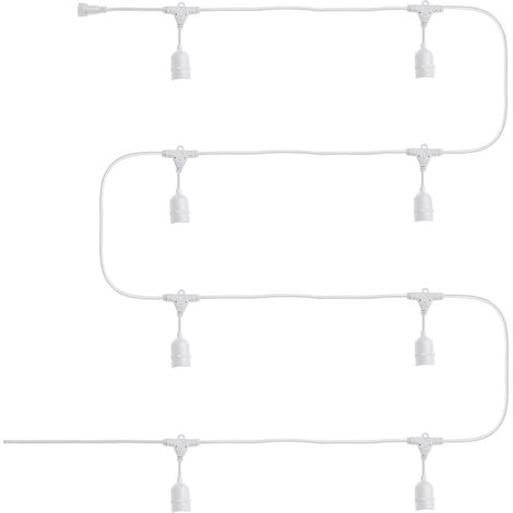 Guirlande Extérieure avec 8 Douilles E27 5.5m Blanche IP65 Blanc (1/5)