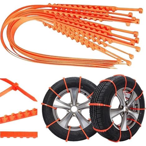 40 Stück Auto Schneeketten Wiederverwendbar für Audi A3 (8P) 2003-2013 Sportback, Anti-Rutsch Reifenketten Kabelbinder, Notfall Anfahrhilfe Bei Schnee Und EIS