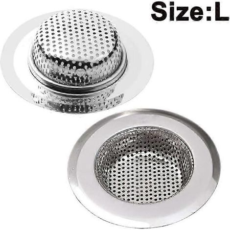 Lot de 2 passoires de vidange en acier inoxydable pour évier, douche et baignoire. Différentes tailles disponibles. (1/5)