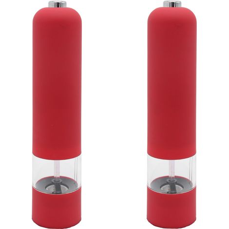 Moulin A Sel Et Poivre Electrique - Piles AA - Lumiere Integree - Reglage Finesse Mouture - Lot De 2 (1/5)