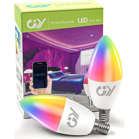 Lot de 2 Spots RGBW WIFI Bluetooth Smart Encastrables Led Dimmable, 9W, 760 lumen, 230V, Interrupteur tactile,éclairage plafond encastré pour Cuisine, exposition,Salon, Couloir, bars,Galerie (1/5)