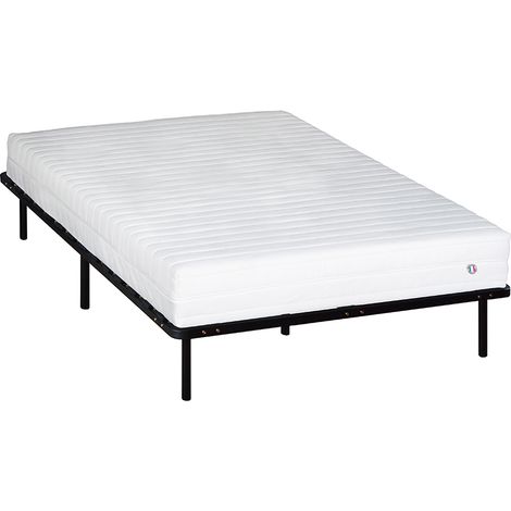 OLYMPE LITERIE Ensemble KLO 140x190 cm Matelas Mousse Haute Densité + Sommier Métal (1/5)