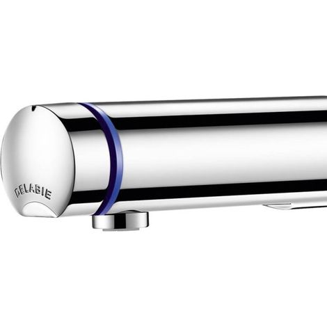 Delabie – Robinet poussoir temporisé monocommande – Hauteur sous bec 110 mm – Débit ajustable 1,5 à 6 l/min – Garantie constructeur 10 ans (1/7)