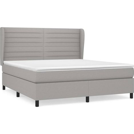 Maison Exclusive - Boxspringbett mit Matratze Hellgrau 160x200 cm