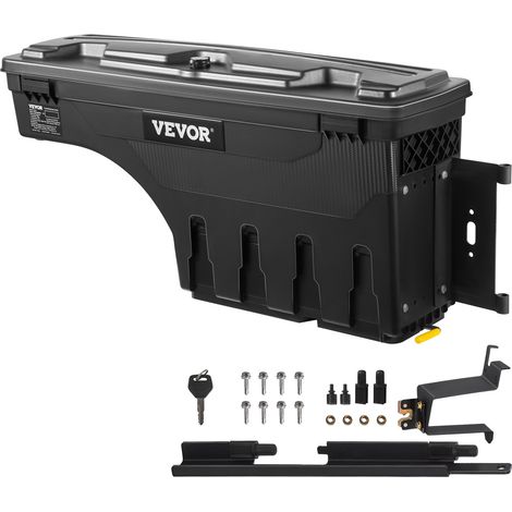 Boîte de Rangement pour Lit de Camion Noir 34 kg Ramasseur Arrière Boîte à Outils pour Ranger 25 L en ABS et Acier au Carbone pour Améliorer l'Organisation de Votre Lit et Libérer de la Place (1/5)