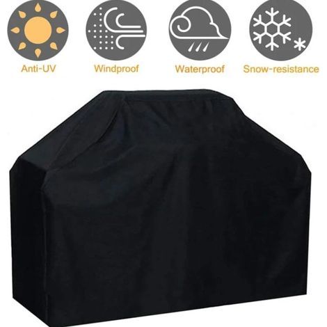 Telo di copertura per barbecue impermeabile, antivento e resistente allo sbiadimento, realizzato in tessuto Oxford, per barbecue Weber, Brinkmann e la maggior parte degli altri modelli. 145 x 61 x 117 (1/5)