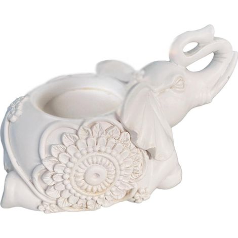 Bougeoir B-White Animal, sculpture d'éléphant, bougeoir décoratif pour bougie chauffe-plat, petit bougeoir, cadeau de bon augure (1/5)
