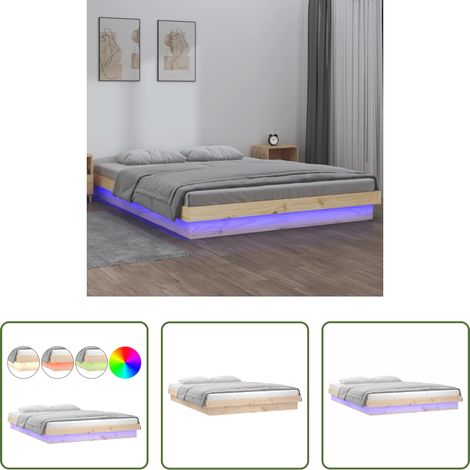 LED-Beleuchtung -  Massivholzbett mit LED-Beleuchtung 120x200 cm (1/5)