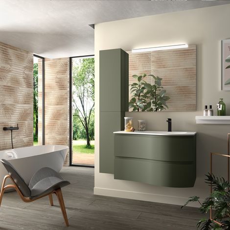 Salgar NEW - Schrank wandhängend MAM 900 links, 2 Metallauszug mit Softeinzug GREEN FOREST 897 x 540 x 505 mm (1/2)
