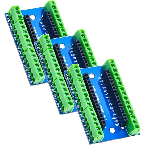 Lot de 3 cartes d'extension compatibles avec Arduino Nano V3.0 AVR ATMEGA328P-AU (1/5)