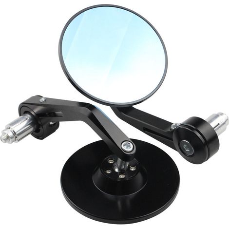 Retro style CNC round handlebar mirrors for motorcycles, Harley cruiser handlebars, rearview mirrors. (1/4)