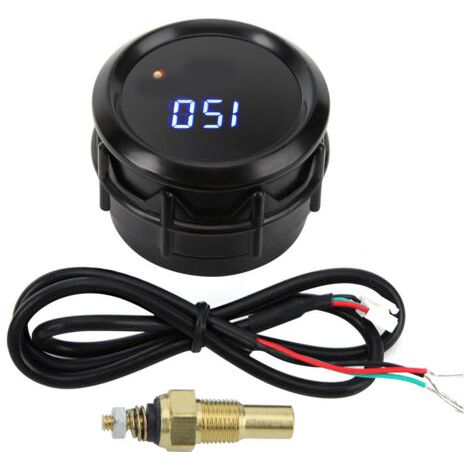 Vtizikl Thermomètre à huile de 52 mm avec capteur 40 150 ℃ Jauge de température à affichage numérique à LED bleue