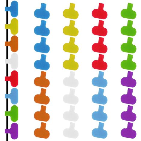 Lot de 32 8 couleurs étiquettes de câble imperméables en nylon pour l'électronique, identification de couleur sur les marqueurs de fil pour la gestion des câbles (1/5)