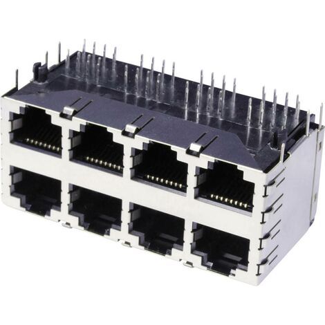 Multiport à 2 étages 8x RJ45 econ connect 3022S4 RJ45 embase femelle horizontale Pôle: 8 métal 1 pc(s) Y726901 (1/4)