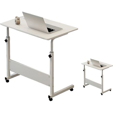 Bureau simple pour ordinateur portable, table de chevet minimaliste, bureau réglable en hauteur pour étudiant, table d'appoint pour dortoir, 60 x 40 cm, couleur noyer (1/5)