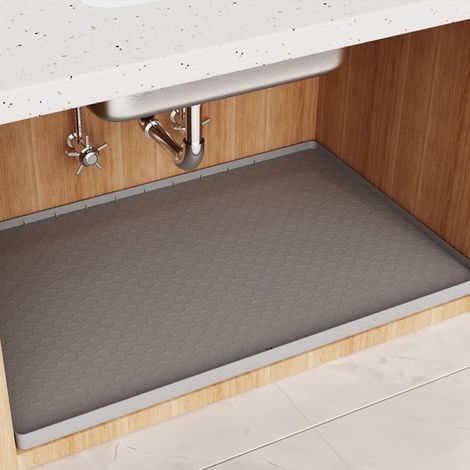 Tapis d'évier multifonction en silicone, protecteur de comptoir de cuisine, résistant à la chaleur, utilisez-le sous les éviers, les égouttoirs, le revêtement,864 mm × 558 mm (34 × 22 pouces) (1/5)