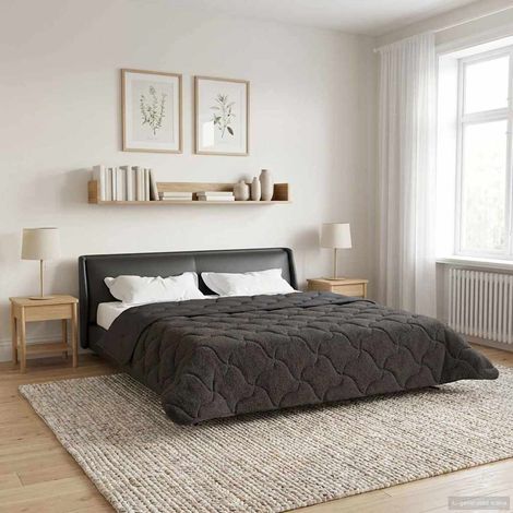 Winterbettdecke Gepolstert Anthrazit 200 x 240 cm